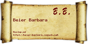 Beier Barbara névjegykártya